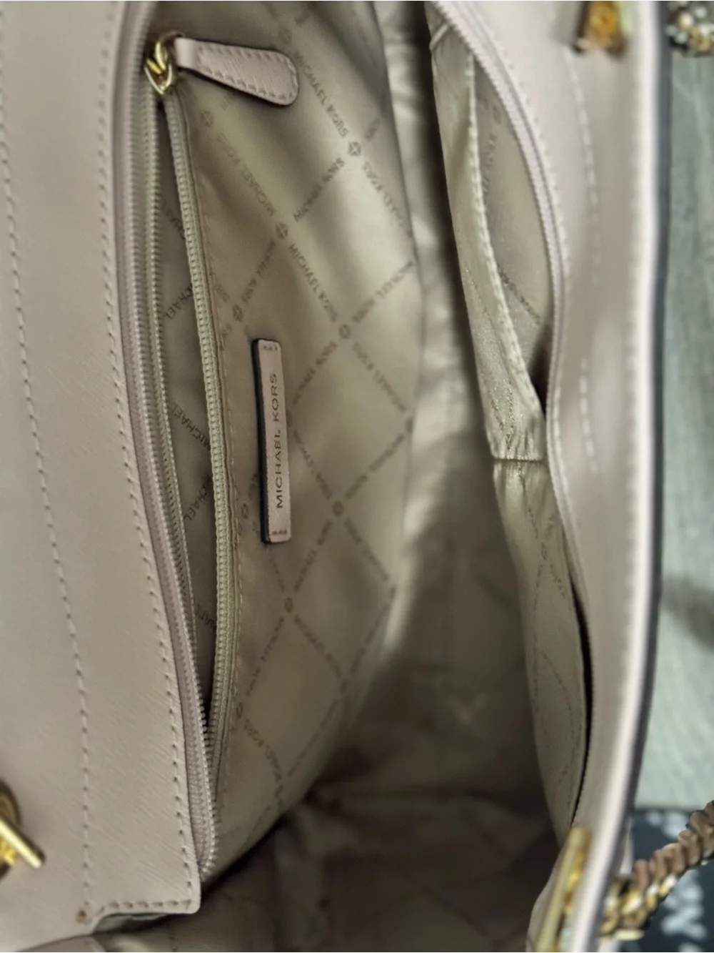 Michael Kors Blush Pink Saffiano Shoulder Bag with Gold Chain